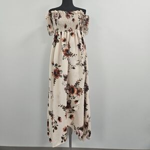 Boohoo Plus Maxi Dress flowy w/ split size 16